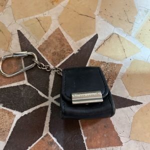Vintage Coach key fob, mini change purse, black, pre owned